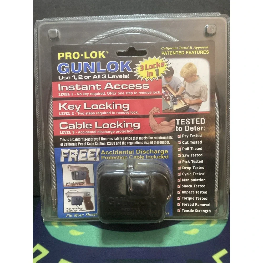 Pro-Lok Gunlock 3 Locks in 1 - Instant Access, Key Locking, or Cable Locking A2
